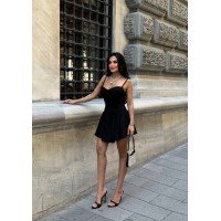 Lycra Fabric Volenli Ayarlanabilir Askılı Elbise Lycra Fabric Volenli Ayarlanabilir Askılı Elbise